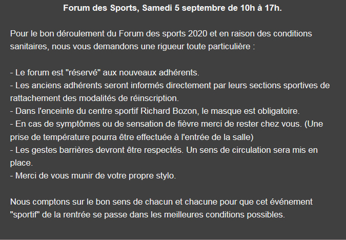forum des sports 2020